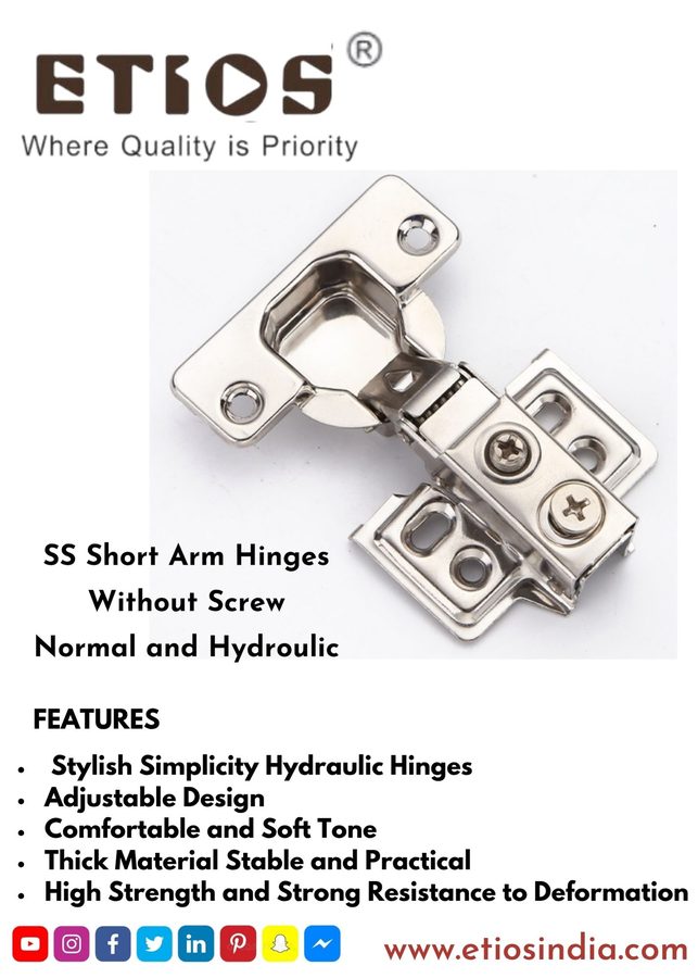 SS Short Arm Hinge — ETIOS wholesale hardware