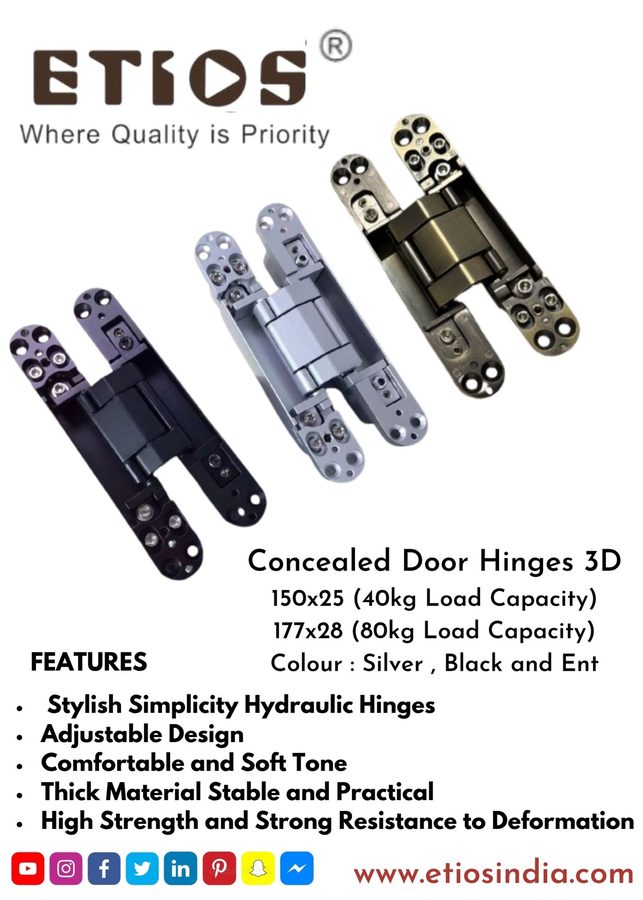 Concealed Door Hinge — 40 kg — ETIOS wholesale hardware