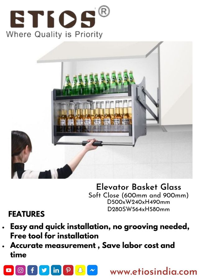 Imported Glass Elevator Basket — ETIOS wholesale hardware