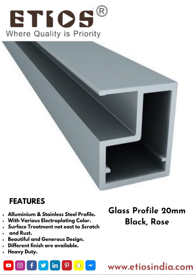 Glass Profile 20 mm — ETIOS wholesale hardware