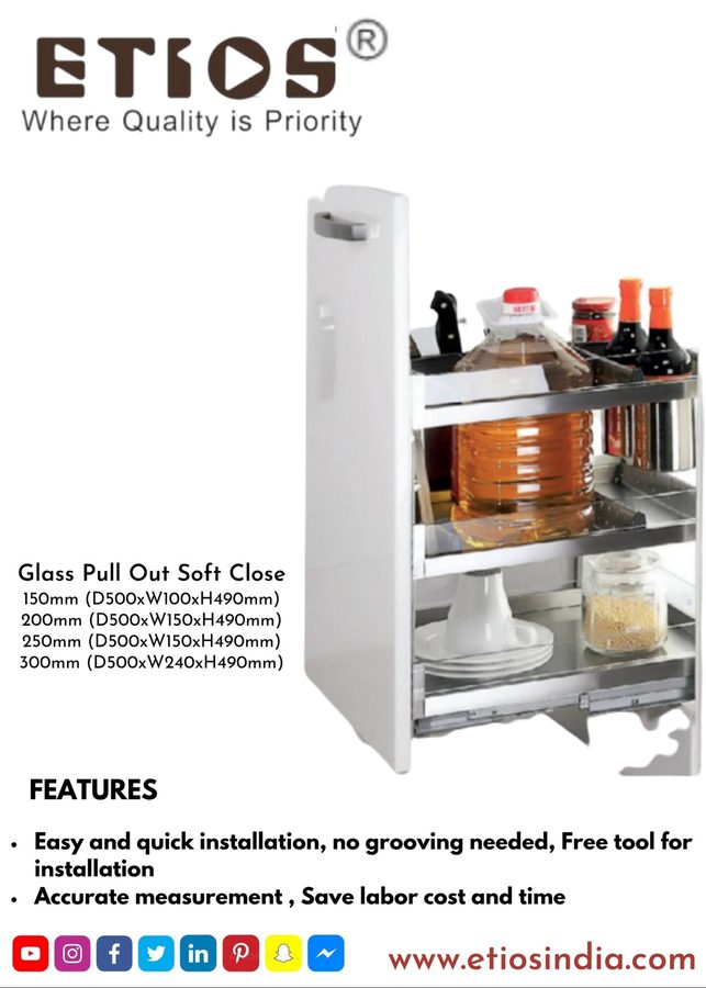 Glass Bottle Pull-Out — Bottom — ETIOS wholesale hardware