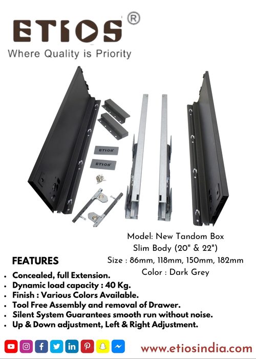 Innotech slim box drawer channel