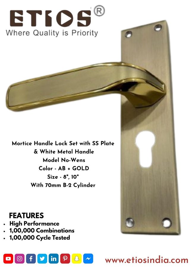 Mortice Handle Set — Rose — ETIOS wholesale hardware