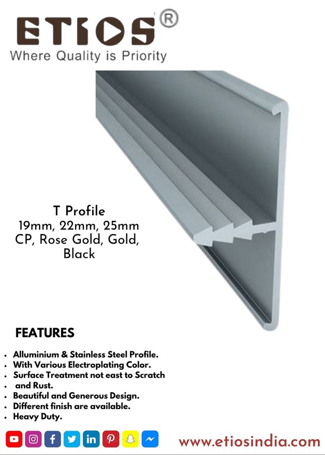 T-Profile 19/22/25 mm — ETIOS wholesale hardware